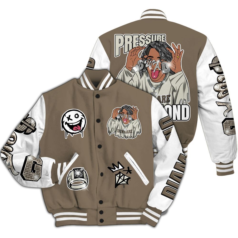 Varsity Jacket To Match Low OG Dark Mocha 1s - Pressures Makes Varsity Jacket To Match All Over Print