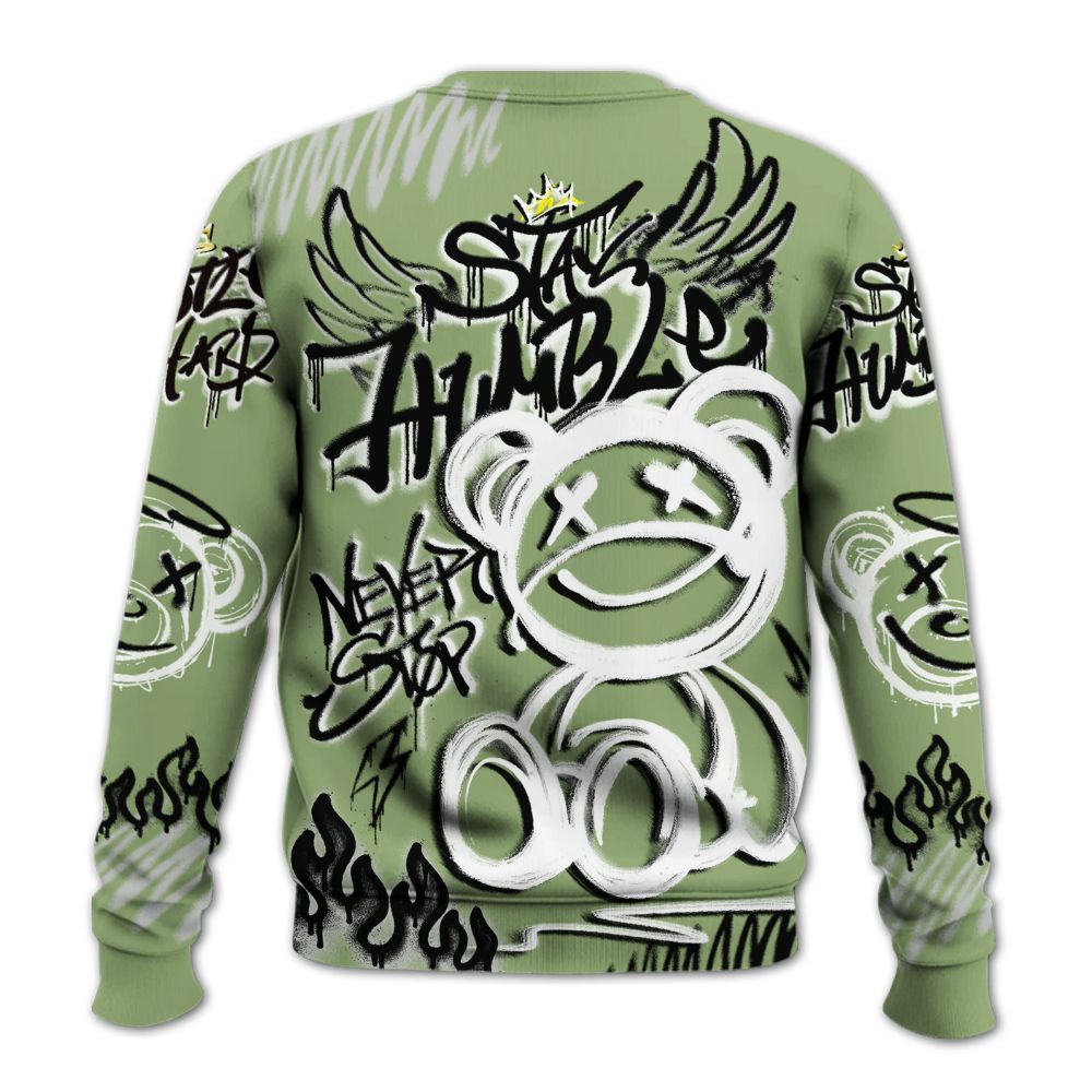 Sweatshirt To Match Oil Green 4s - Humble Drip Streetwear Graffity All Over Print