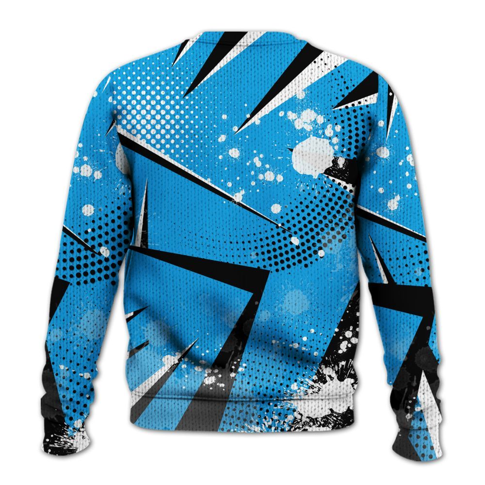 Knitted Sweater To Match Black University Blue 2022 13s - Poly Trust No One Dripping