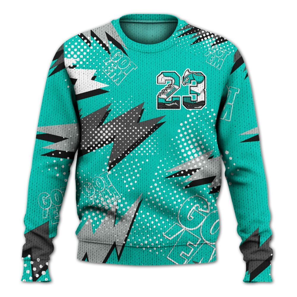 Knitted Sweater To Match Air Max 95 Dark Tiffany - Custom Name Number 23 5s