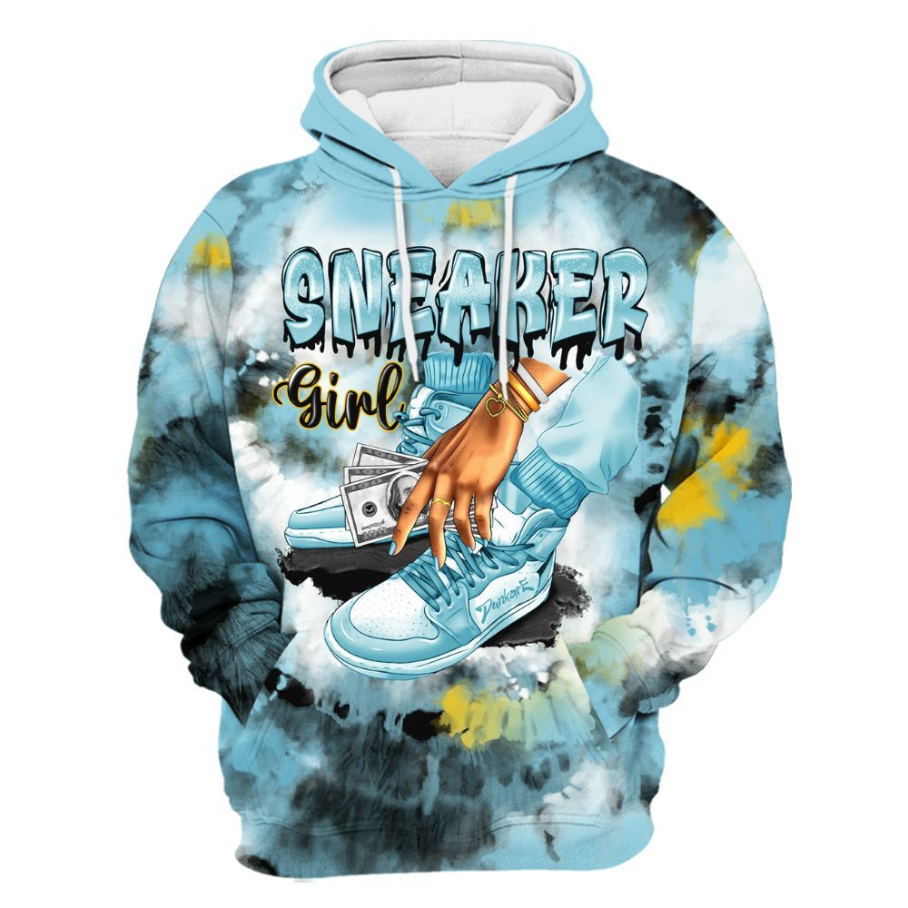 Hoodie To Match Dunk High Homer Simpson - SNEAKER Girl Money Drip Tie Dye All Over Print