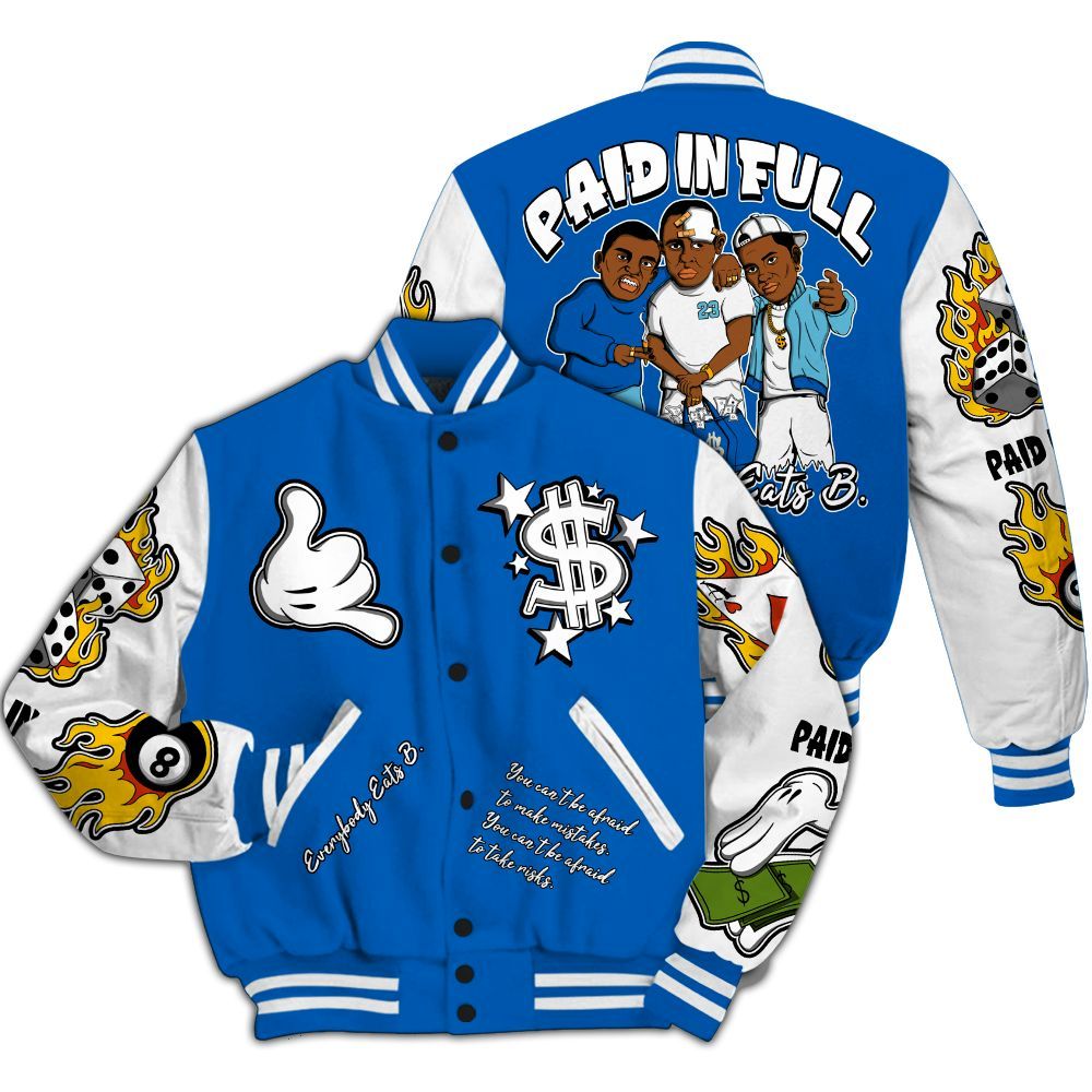 Varsity Jacket To Match Dunk Low Argon - Everybody Paid In Full Graphic All Over Print