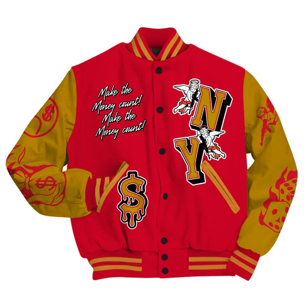 Varsity Jacket To Match Ja 3 Raptor - Paid In Full Money Graphic Varsity Jacket All Over Print