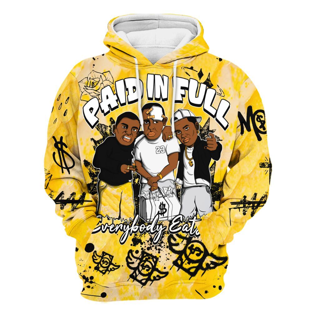 Hoodie To Match Low Yellow Python 11s - Everybody Paid In Full Crayon All Over Print