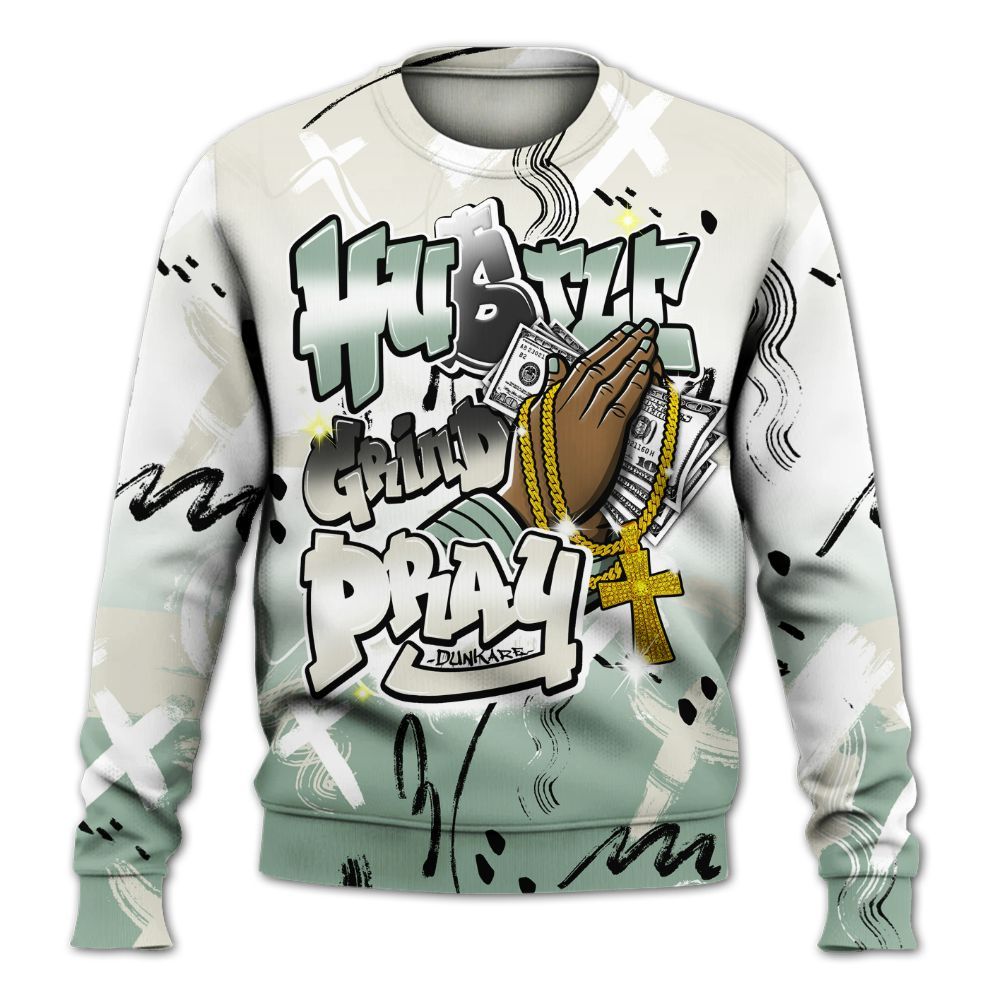 Sweatshirt To Match Joins Year Of The Snake 5s - Money Hustle Grind Pray All Over Print