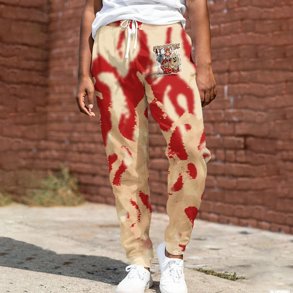 Sweatpant To Match Dunk Low Strawberry Waffle - Apocalypse Skeleton Burn All Over Print