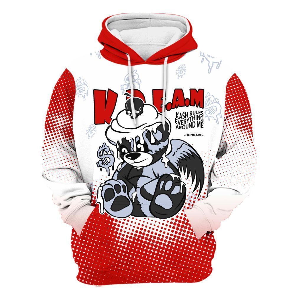 Hoodie To Match Fire Red 6s - Loot Bear Unique Drip All Over Print