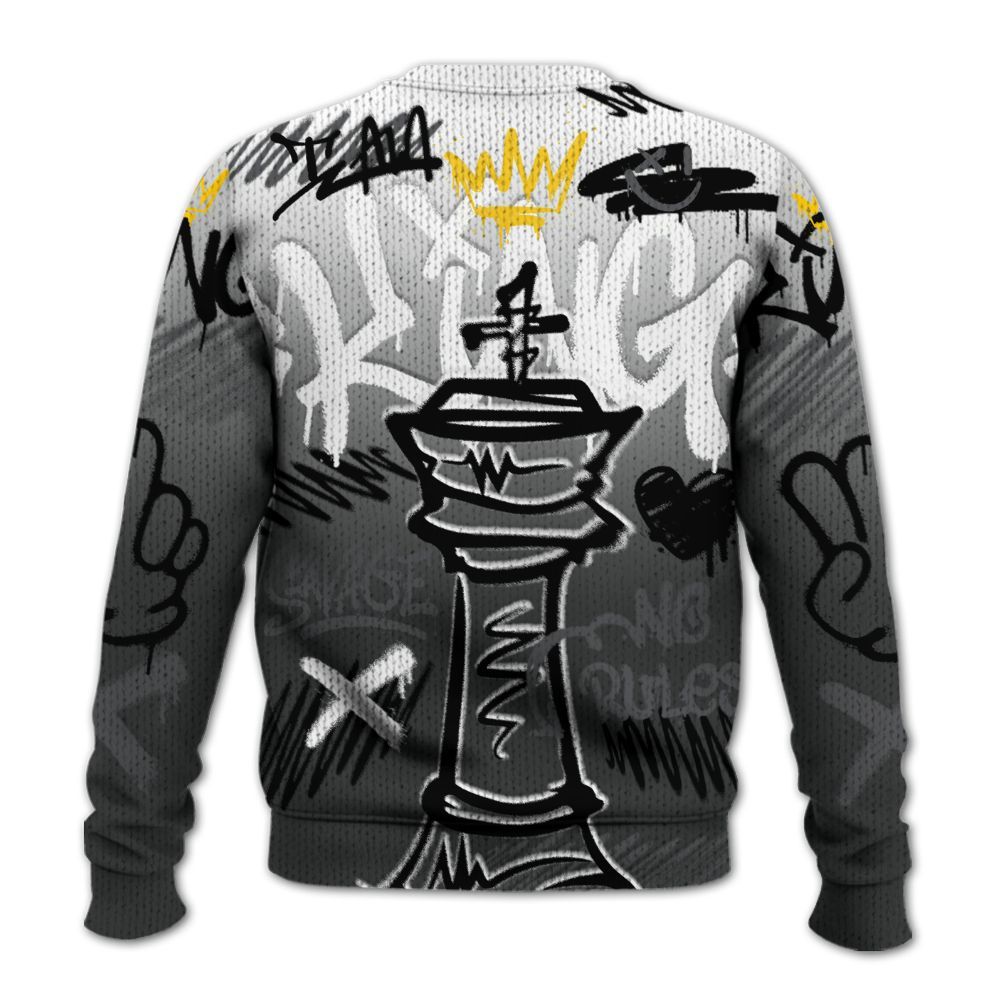 Knitted Sweater To Match White Thunder 4s - Street King Chess Streetwear
