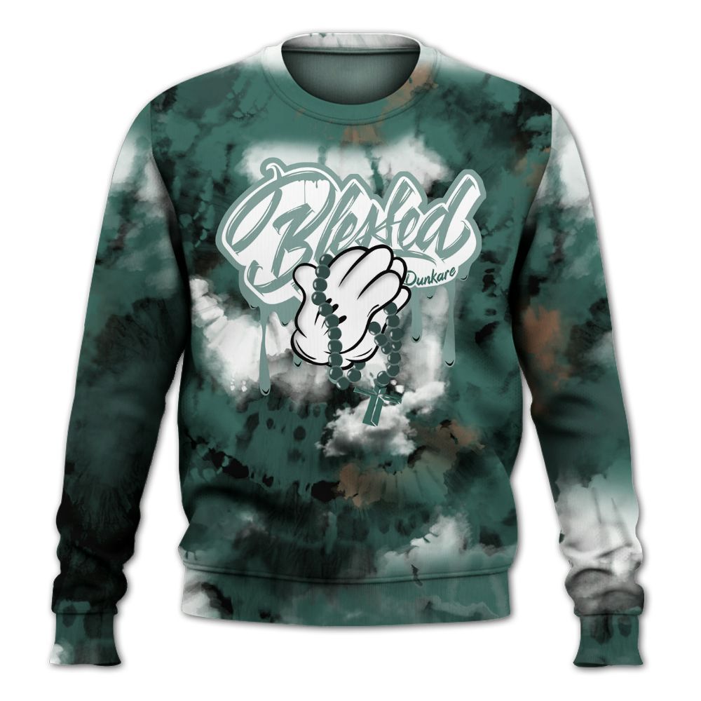 Sweatshirt To Match Low OG Oxidized Green 1s - God Blessed Tie Dye All Over Print