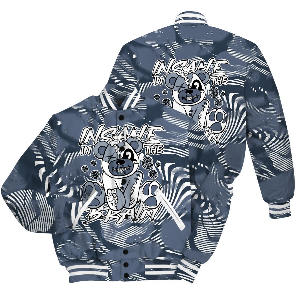 Varsity Jacket To Match Low Diffused Blue 11s Shirt - Insanes Bear Fume All Over Print