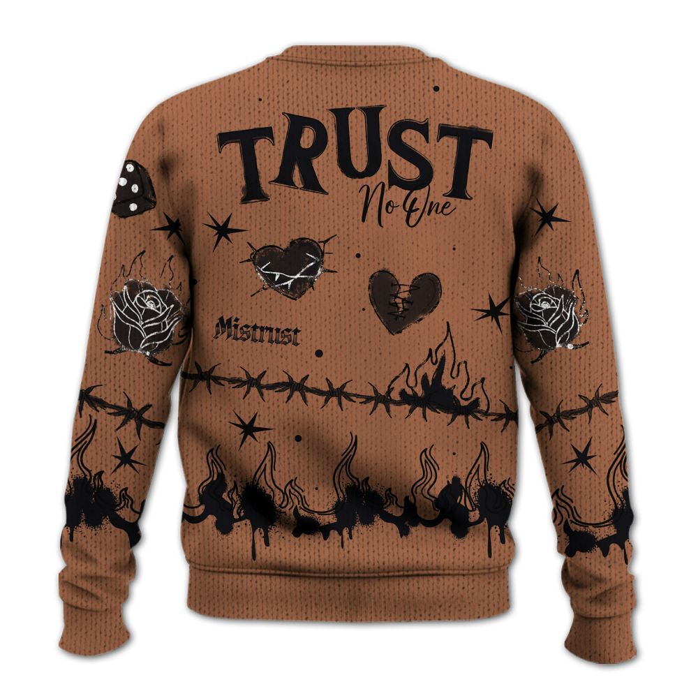 Knitted Sweater To Match Air Foamposite Metallic Copper - Trust No One Snake-Bite Doodle Crayon