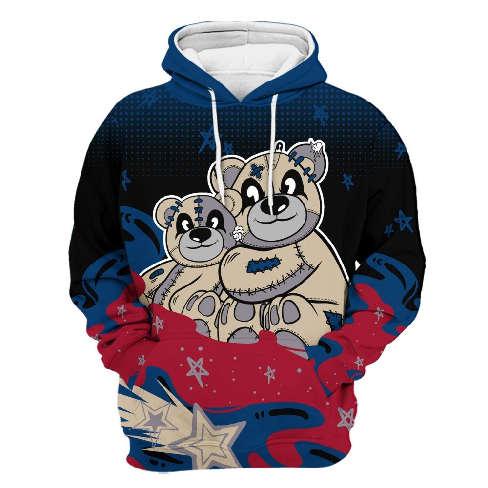 Hoodie To Match Rare Air 4s - Sincere Fondness Bear Stars All Over Print