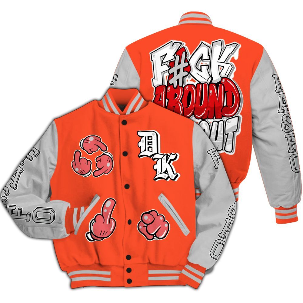 Varsity Jacket To Match Air Max 1 86 Cosmic Clay - F Around Find Out Graphic All Over Print