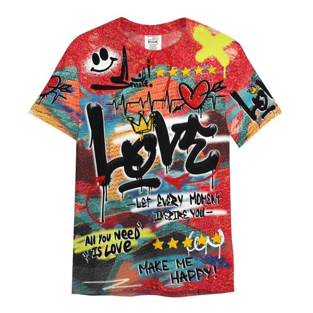 Shirt To Match Kobe 8 What The - Happy Love Beats Graffiti Streetwear All Over Print