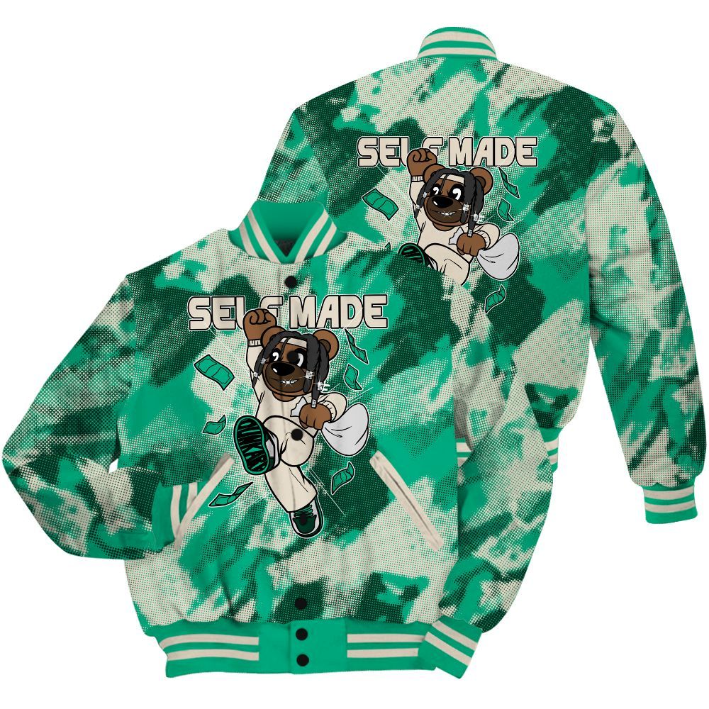 Varsity Jacket To Match Oxidized Green 4s Shirt - Autonomous Bear Abstract Halftone All Over Print