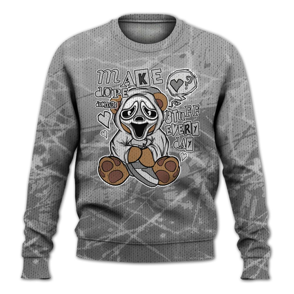 Knitted Sweater To Match Black Wolf Grey 12s - Make Dopes Bear Profound