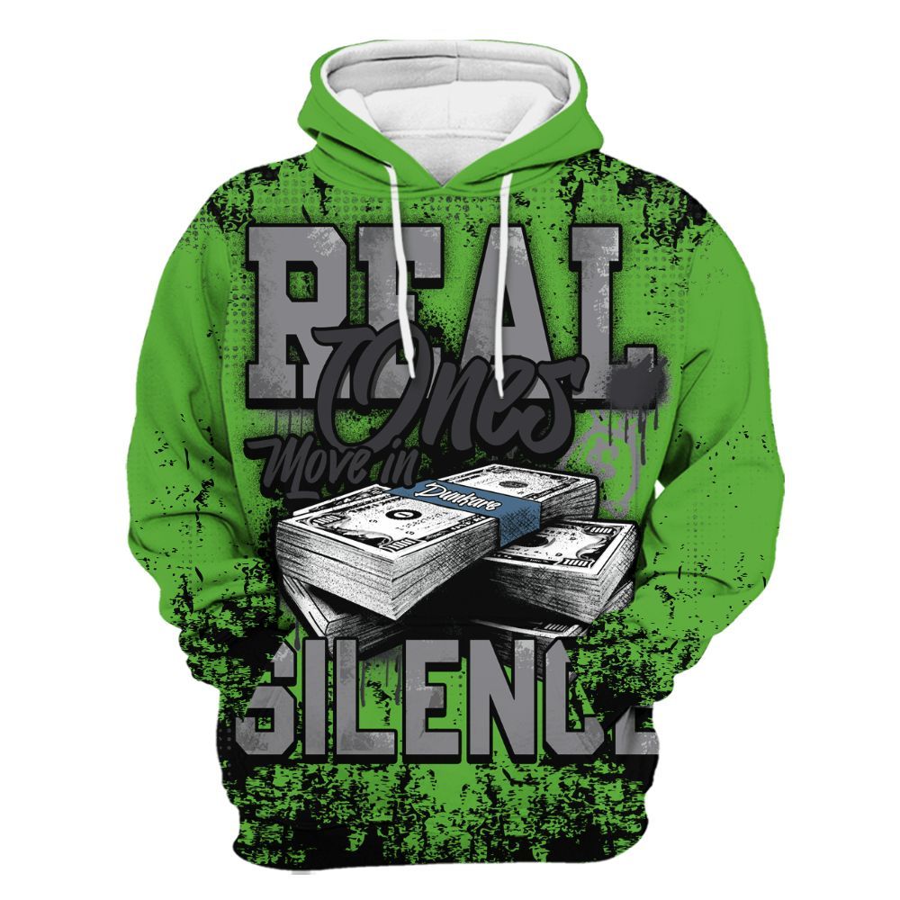 Hoodie To Match Retro Green Bean 5s - Move In Silence Money Street Retro All Over Print
