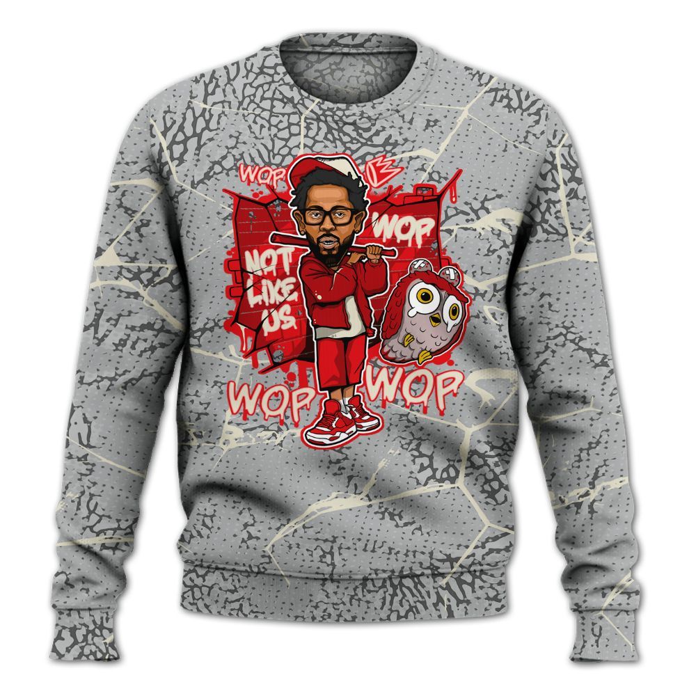 Sweatshirt To Match Cement Grey 3s - None Like ComptonCity Graphic Crack All Over Print