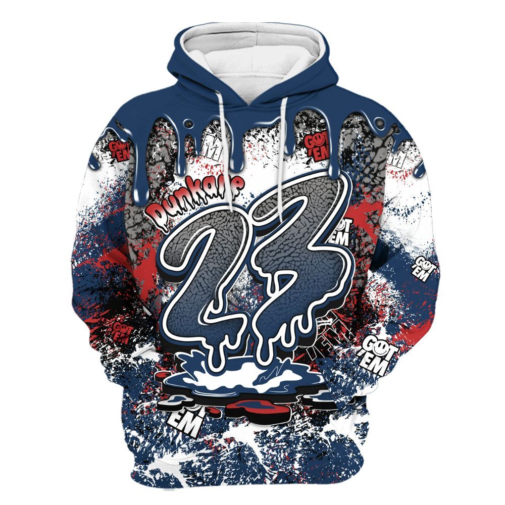 Hoodie To Match SP Sport Royal 3s - Dripping 23 Drip All Over Print