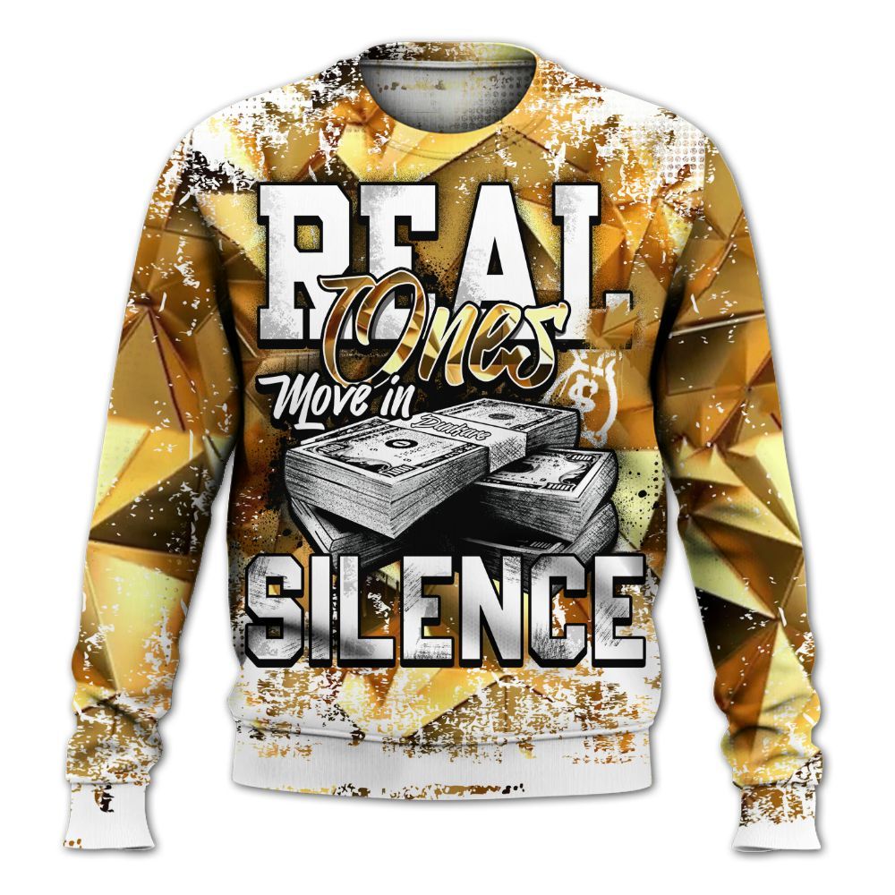 Sweatshirt To Match NET Gold 4s - Move In Silence Money Street Retro All Over Print