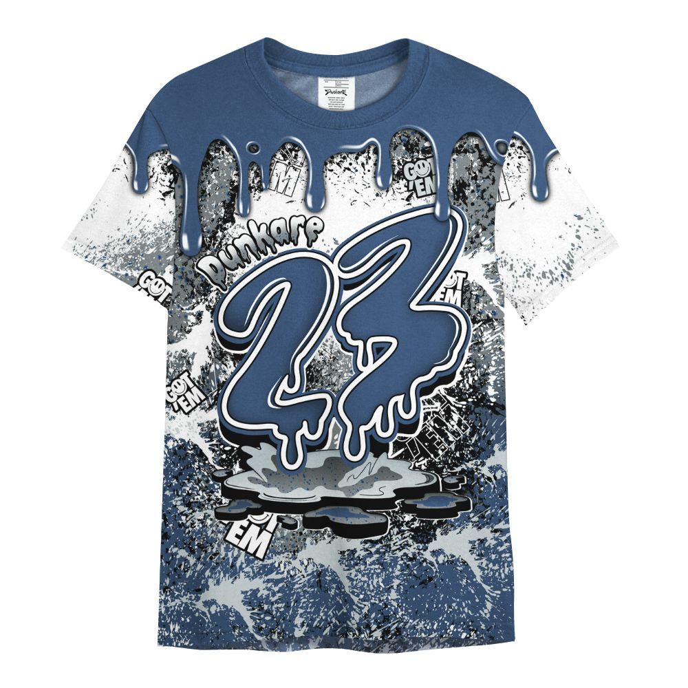 Shirt To Match Midnight Navy 4s - Dripping 23 Drip All Over Print