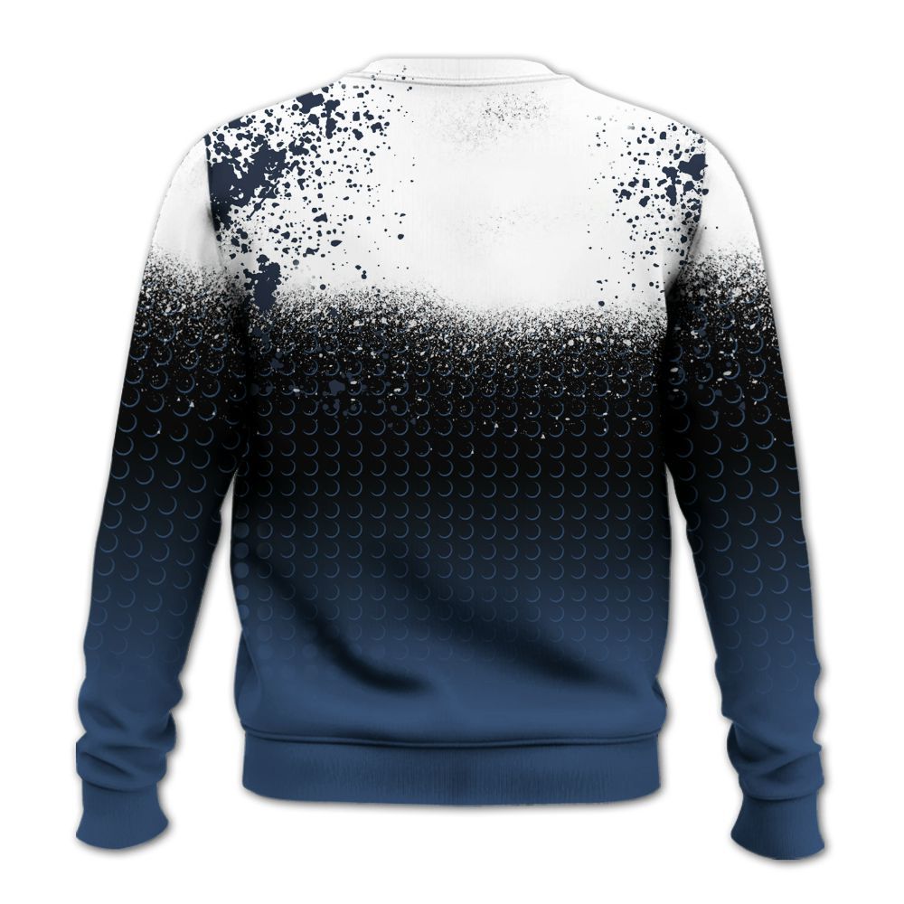 Sweatshirt To Match Midnight Navy 4s - Halftone Time Is Money All Over Print