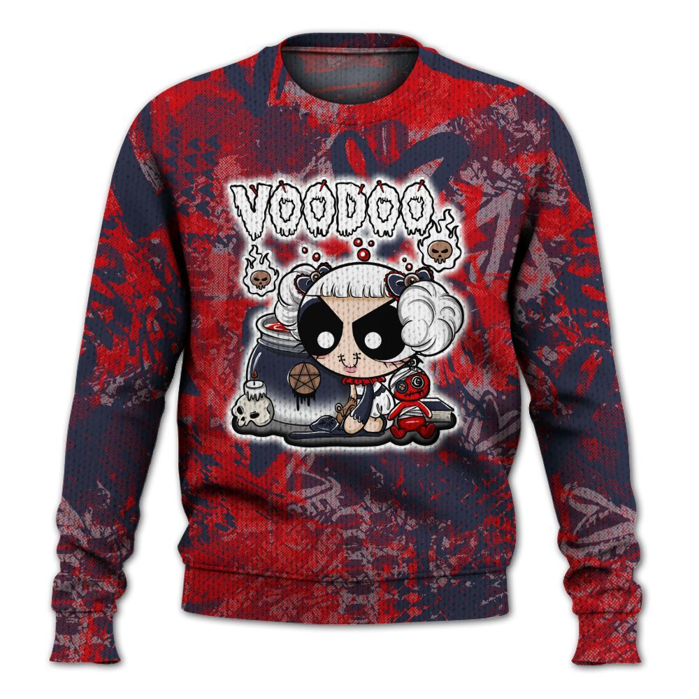 Knitted Sweater To Match Low OG Howard University 1s - Voodooz Heart Grunge