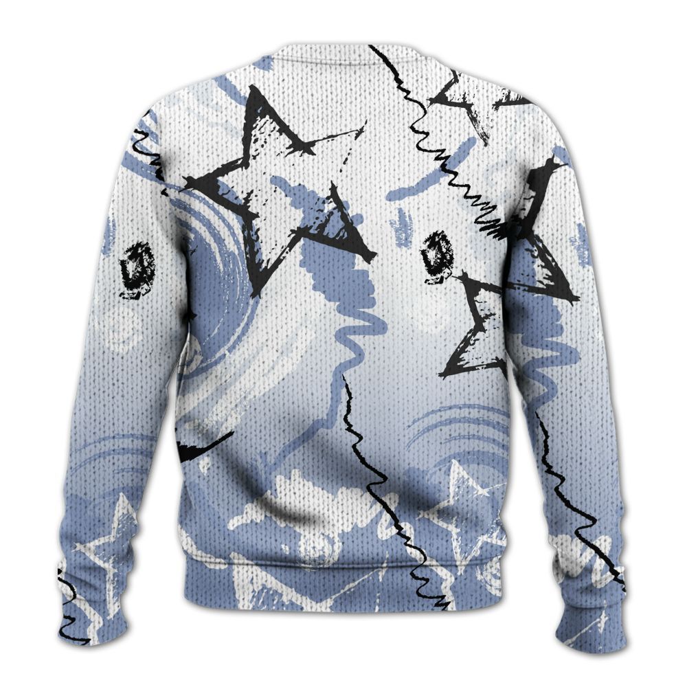 Knitted Sweater To Match Retro Blue Grey 13s - Grind Shine Later Drip