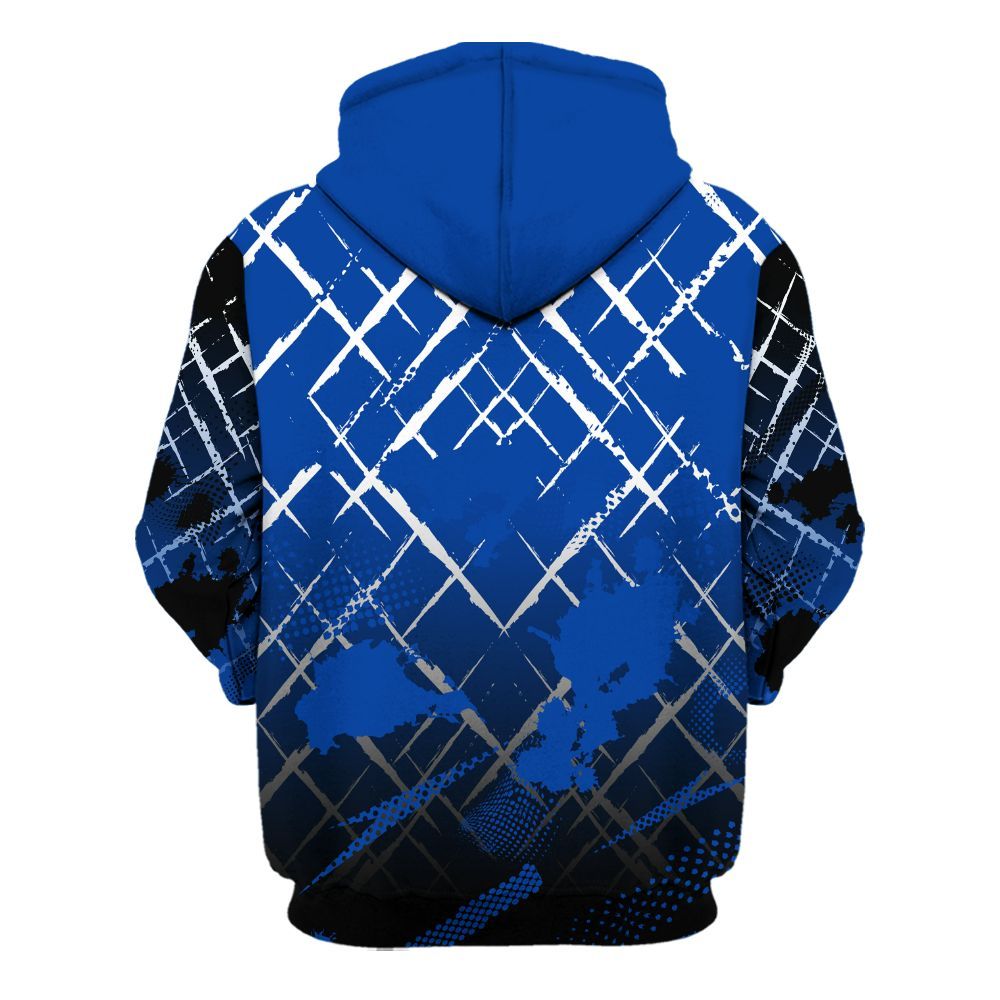 Hoodie To Match Hyper Royal 12s - Halftone Stand Business Dripping All Over Print
