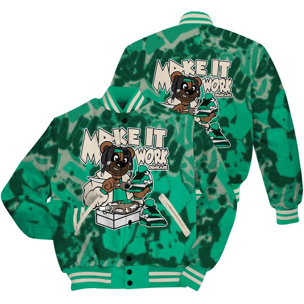 Varsity Jacket To Match Oxidized Green 4s Shirt - Pull It Off Bear Street All Over Print