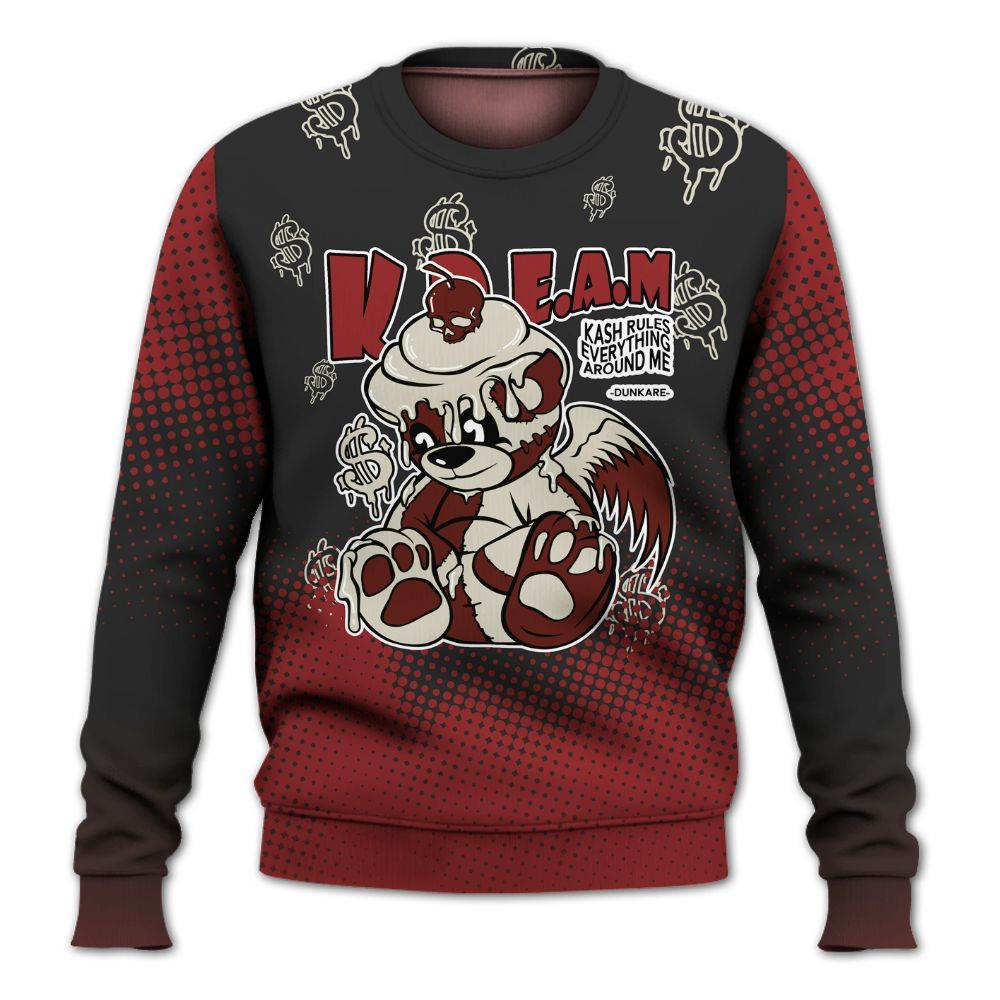 Sweatshirt To Match High 85 Bred 1s - Loot Bear Unique Drip All Over Print