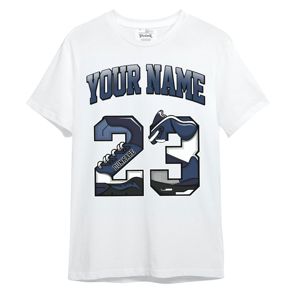 Shirt To Match Low 85 Metallic Blue 1s - Custom Name Number 23 5s Unisex Shirt