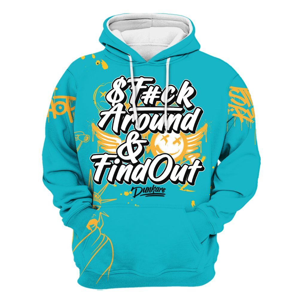 Hoodie To Match Retro Aqua 5s - Graphic Fck Around Find Out All Over Print