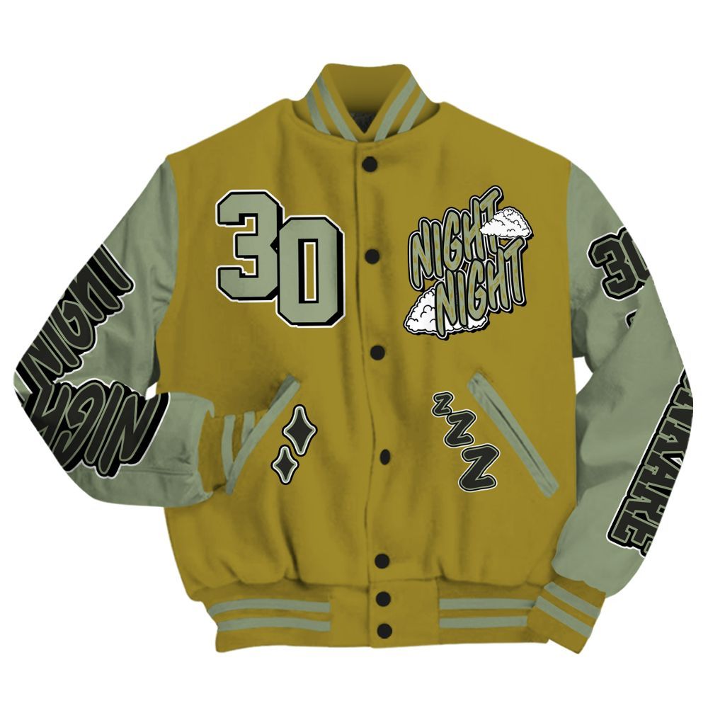 Varsity Jacket To Match Air Flightposite Metallic Gold - Seeya Skeleton All Over Print