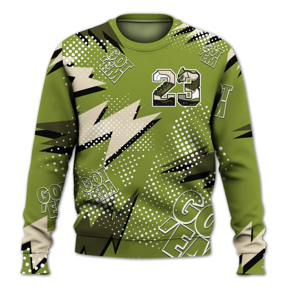 Sweatshirt To Match SB Dunk Low Asparagus - Custom Name Number 23 5s All Over Print