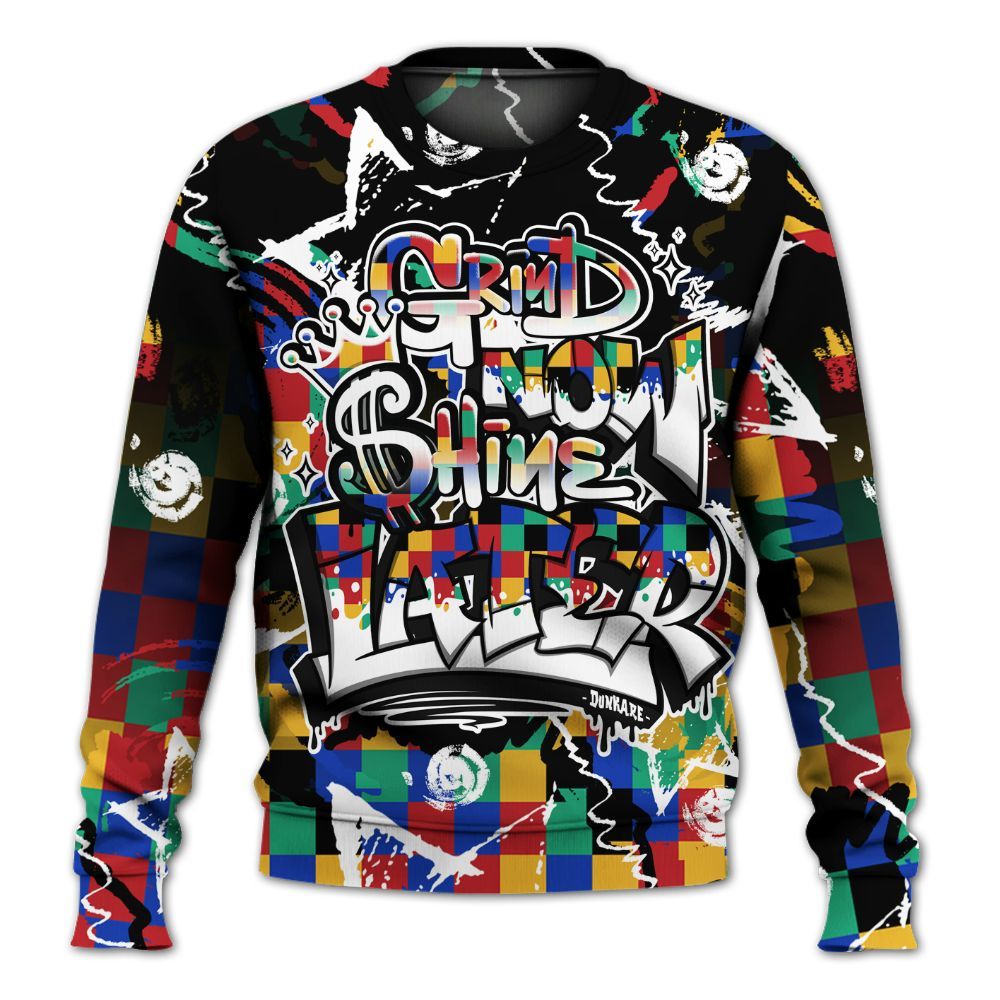 Sweatshirt To Match Air Rainbow Weave - Grind Shine Later Drip All Over Print