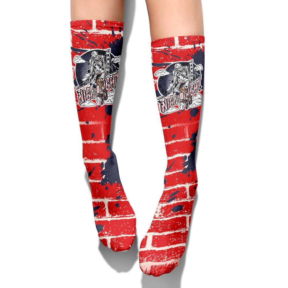 Sock To Match Low OG Howard University 1s - Seeya Skeleton Brick