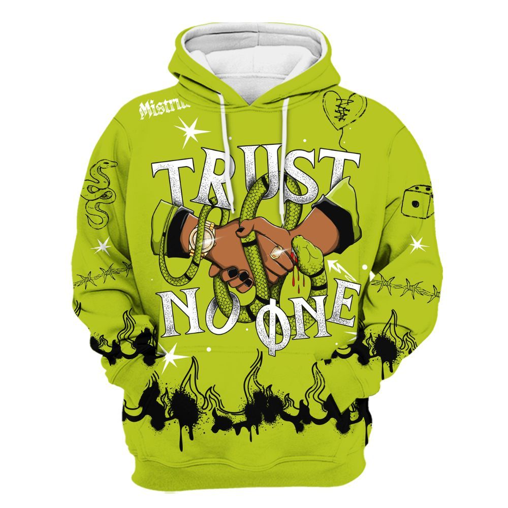 Hoodie To Match Bright Cactus 13s - Trust No One Snake-Bite Doodle Crayon All Over Print