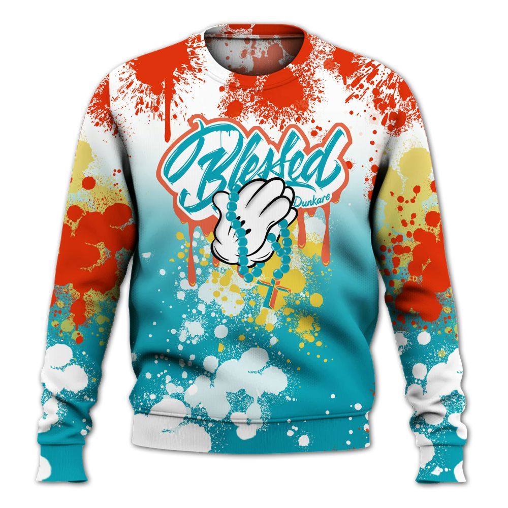 Sweatshirt To Match Dunk Low KD 17 N7 - God Blessed Ink Drip All Over Print