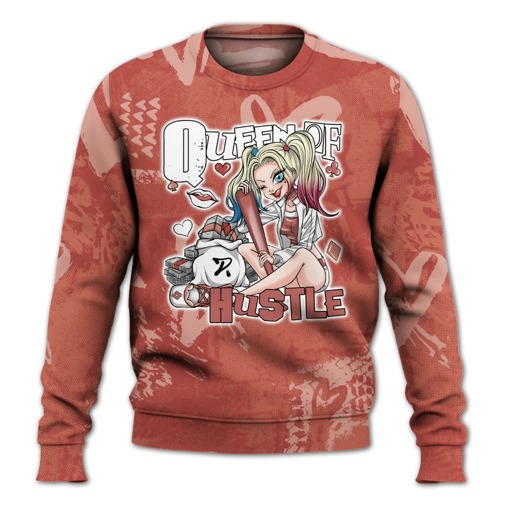 Sweatshirt To Match Dune Red 13s - Hustles Quiinn Heart Grunge All Over Print