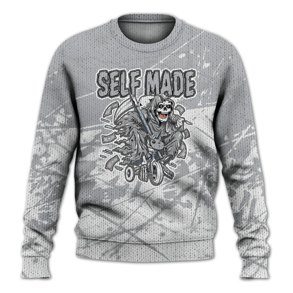 Knitted Sweater To Match Low OG Wolf Grey 1s - Self Make Skeleton Profound
