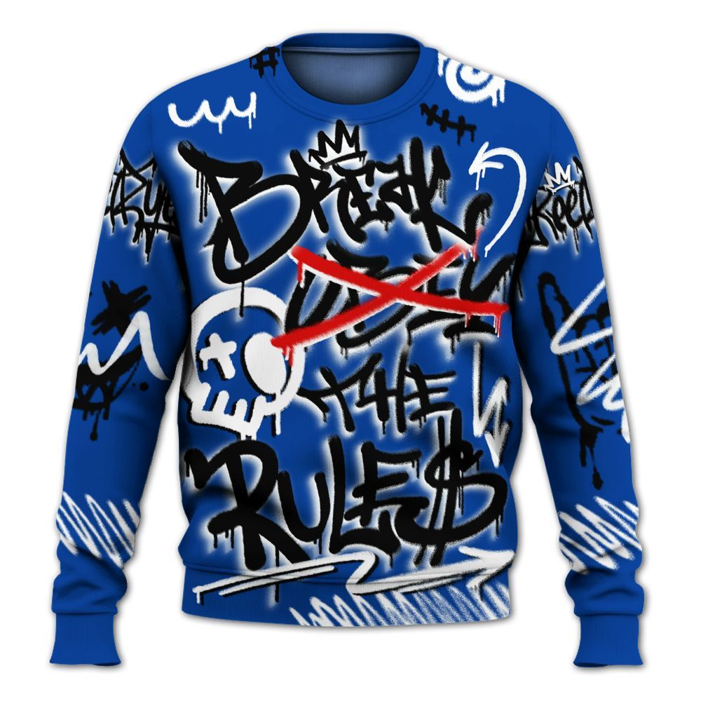 Sweatshirt To Match Hyper Royal 12s - Break Rules Streetwear All Over Print