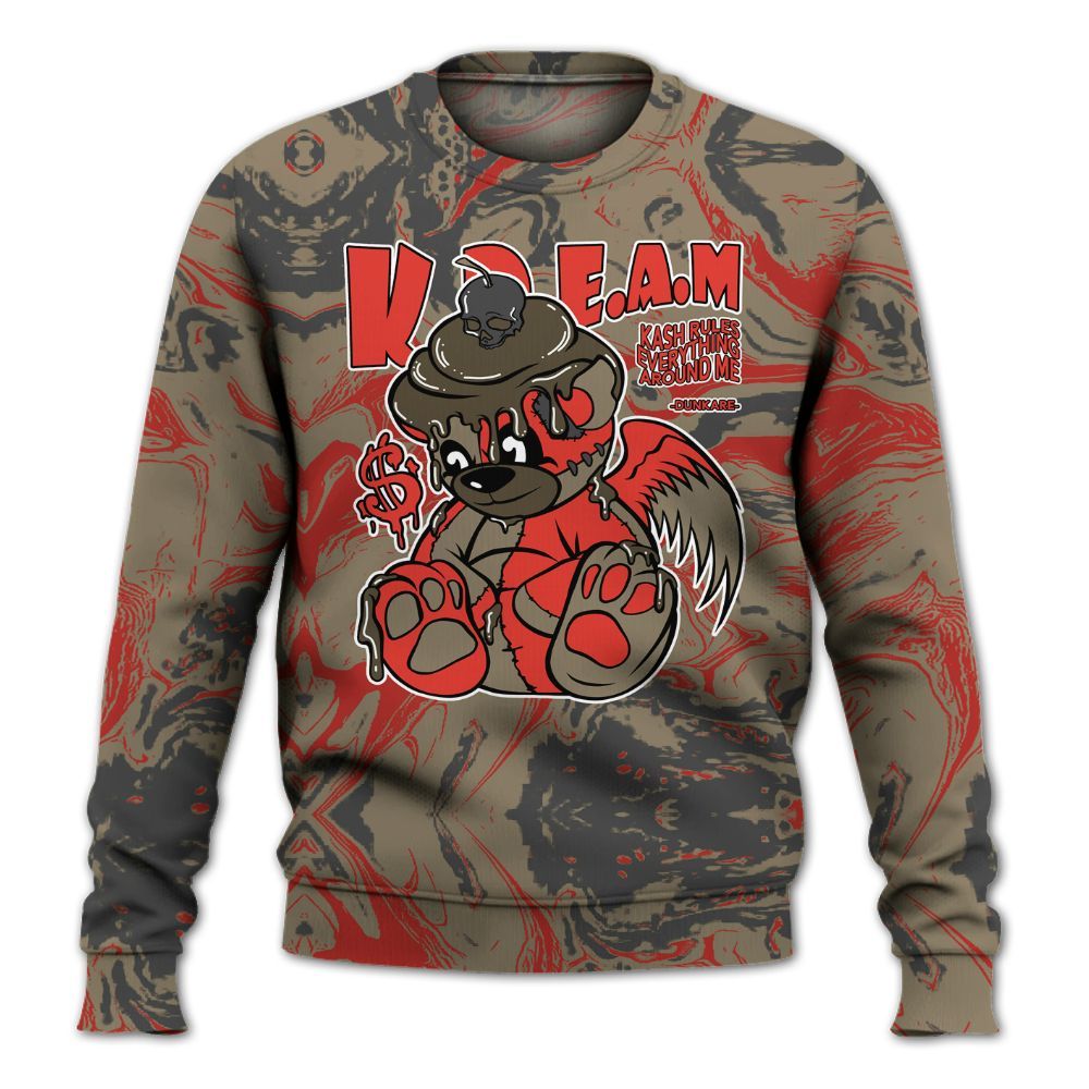 Sweatshirt To Match Olive 9s - Loot Bear Liquid All Over Print