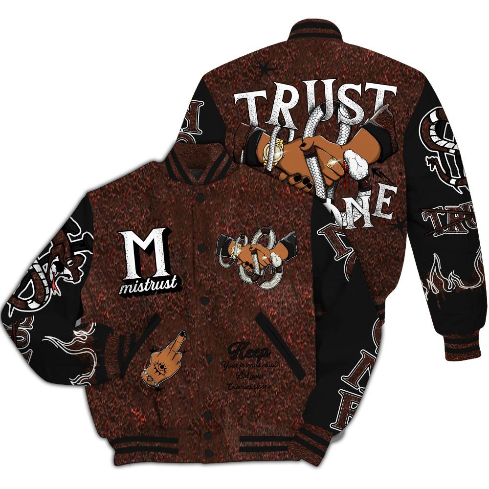 Varsity Jacket To Match Air Force 1 Low Halloween Skull 2024 - Trust No One Snake-Bite Street Style All Over Print
