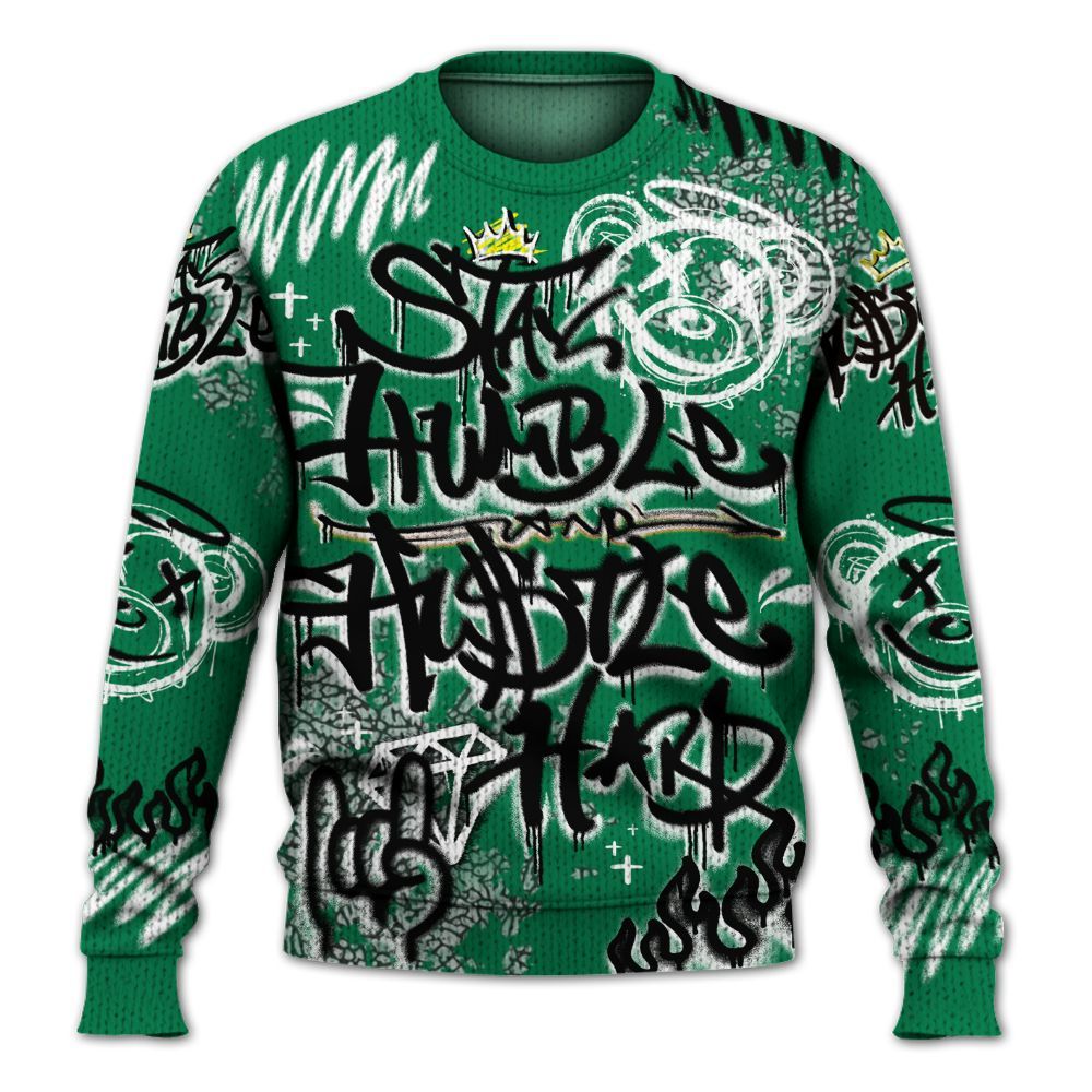 Knitted Sweater To Match Pine Green 3s - Humble Drip Streetwear Graffity