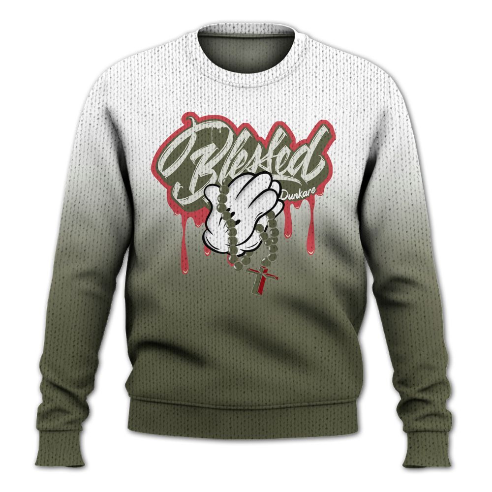 Knitted Sweater To Match Low OG Medium Olive 1s - God Blessed Drip