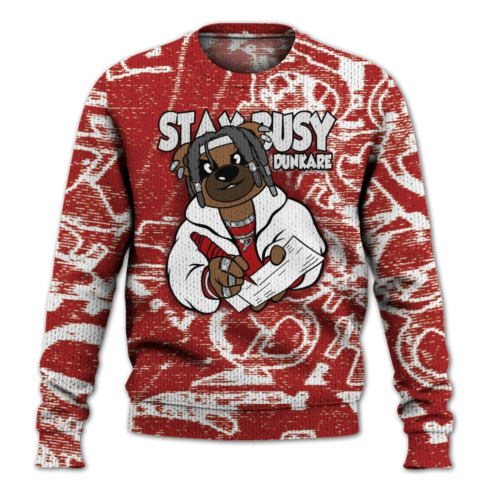 Knitted Sweater To Match Red Taxi 12s - Maintain Activity Bear Avant-Garde