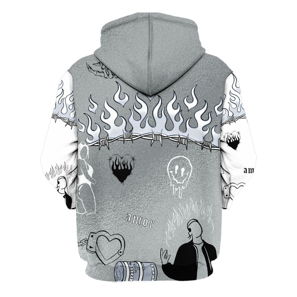 Hoodie To Match White Metallic 2026 5s - Snake Trust No One All Over Print