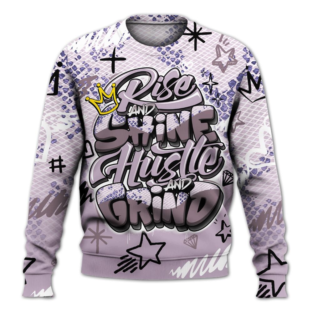 Sweatshirt To Match Air Force 1 Low Purple Snake - Rise Shine Hustle Grind All Over Print