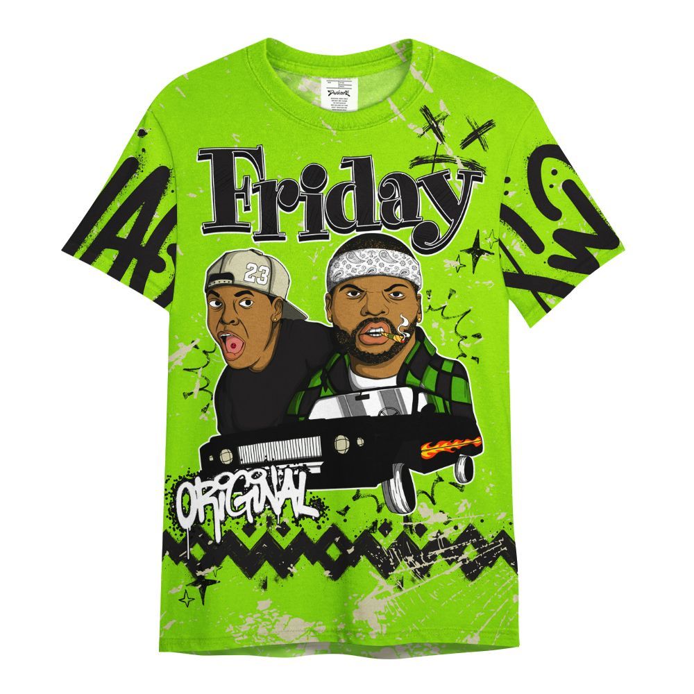 Shirt To Match Electric Green 6s - Friday Sneaker Crayon All Over Print